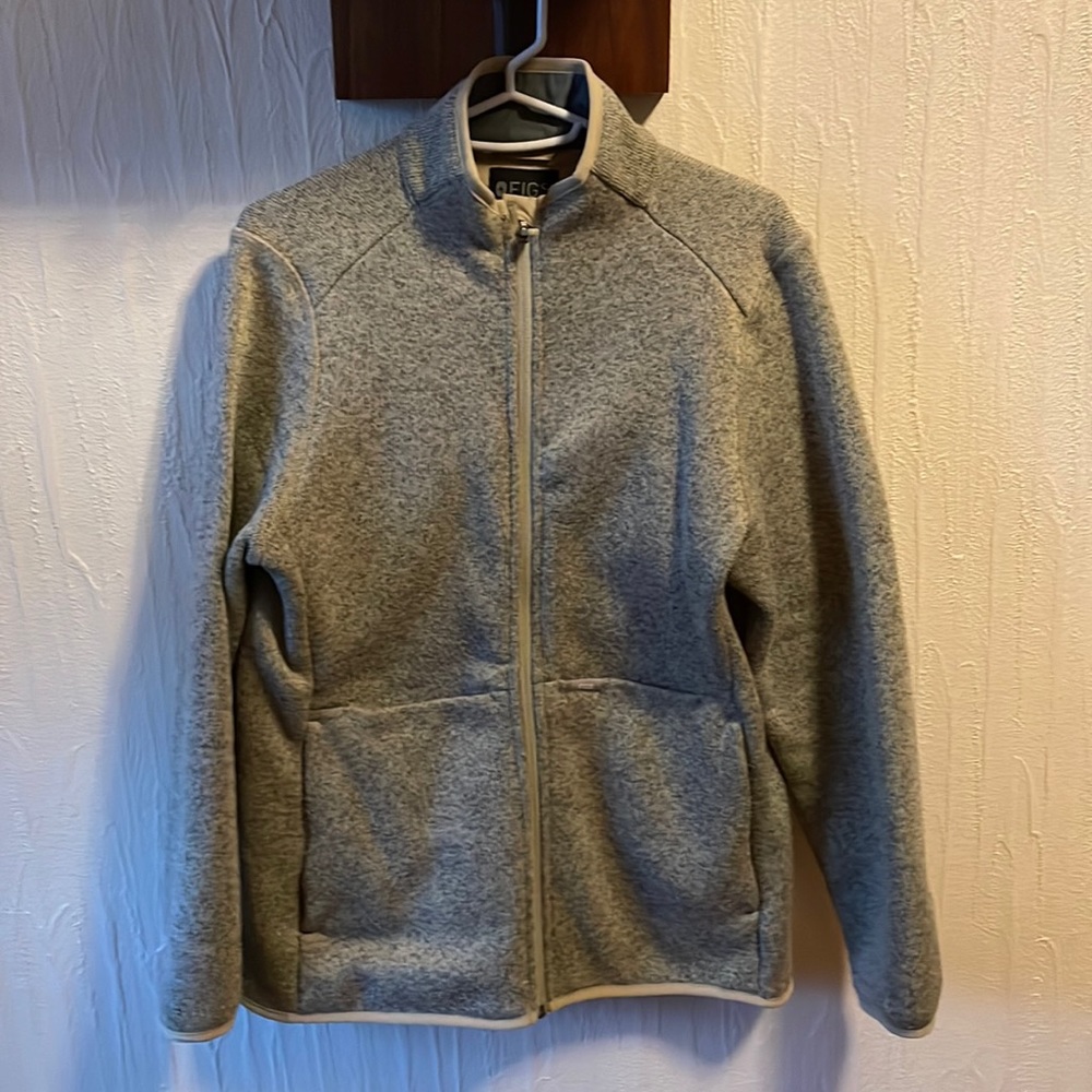 Figs Heathered Light Oak On Shift Sweater Knit Jacket